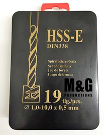 Bohrer-schwarzer Goldvollenden-Metallkasten des Jobber-19PCS und Rosen-Plastikverpackung